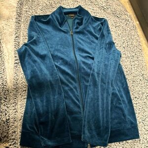 Talbots velour full zip sweater/jacket M